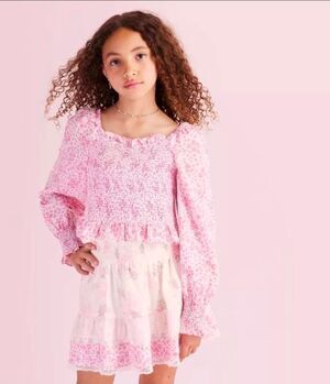 LoveShackFancy x Target Rose Pink Long Sleeve Top